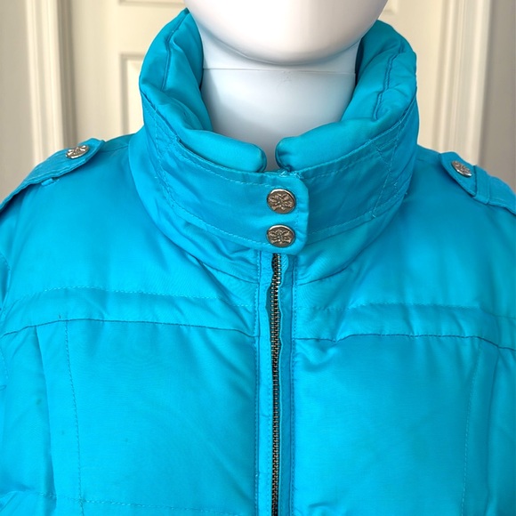 EDDIE BAUER Goose Down Turquoise Quilted  Puffer Ski Jacket w/Removable Insert-M - Picture 2 of 16